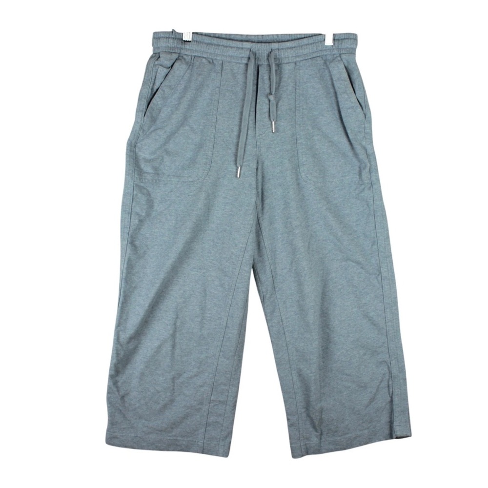 Athleta Farallon Heathered Wide Leg Crop Pant Women Size 8 Gray Pockets Relaxed